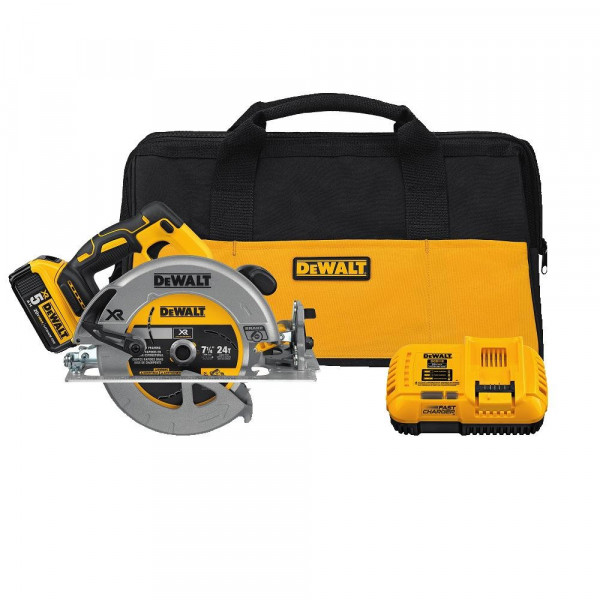 Sierra circular inalámbrica DEWALT 20V MAX* de 7-1/4 pulgadas con kit de freno (DCS570P1)