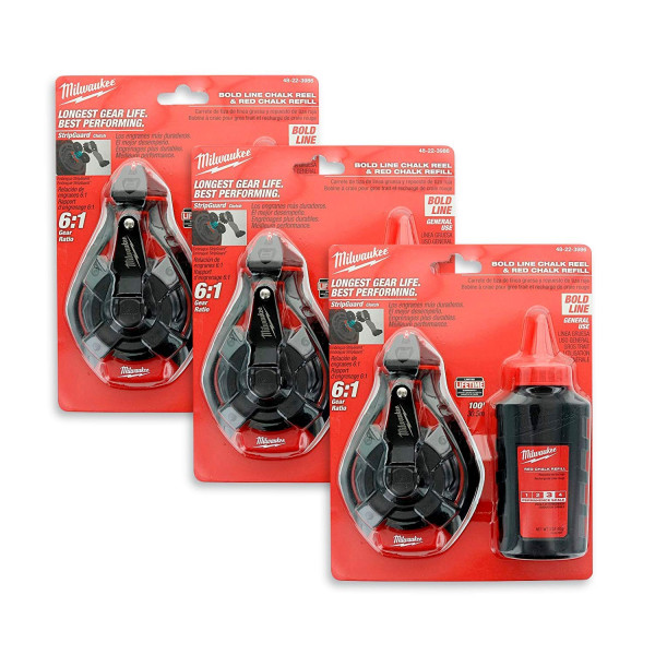 Milwaukee Tool 48-22-3986 Carrete de tiza Bold Line (paquete de 3)