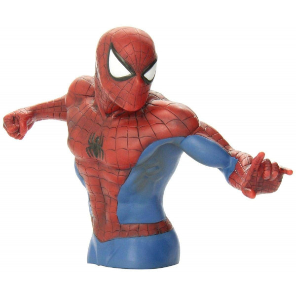 Busto de figura de acción de Spider-Man con monograma