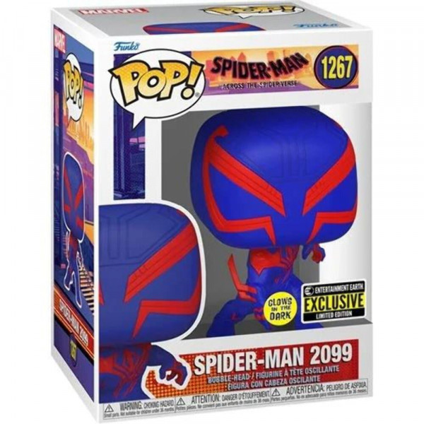 ¡Funko Pop! Películas: Spider-Man A través del Spider-Verse 2099 ¡Pop que brilla en la oscuridad! Figura de vinilo - Exclusivo de Entertainment Earth, (FUN68370)