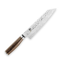 Shun Premier Cuchillo Kiritsuke de 8 pulgadas, cuchillo de cocina japonés hecho a mano, núcleo VG-MAX con revestimiento de acero inoxidable Damasco, mango de Pakkawood, cuchillo de chef maestro para chefs profesionales y caseros