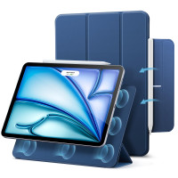 ESR Funda para iPad Air de 11 pulgadas M2 (2024), iPad Air de 6.ª/5.ª/4.ª generación (2022/2020), potente accesorio magnético, funda delgada con soporte triple, compatible con lápiz Pro Pencil (USB-C), protección duradera, azul marino