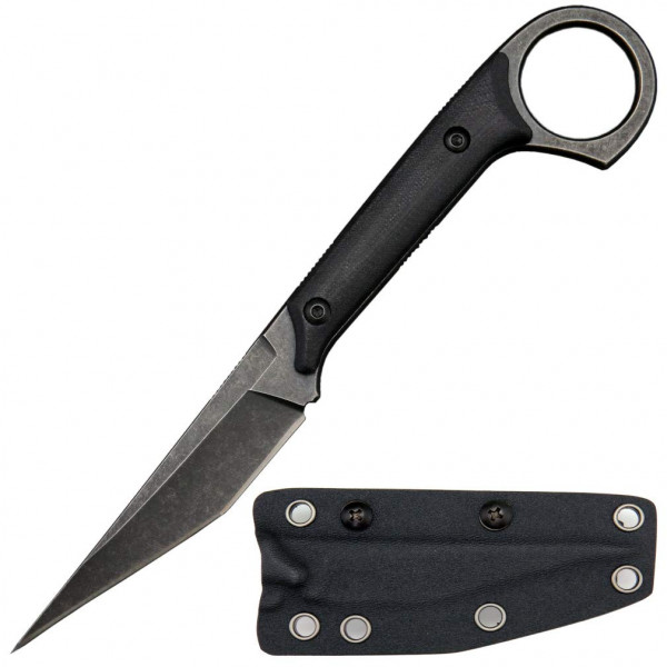 Ccanku C1140 Cuchillo de hoja fija, cuchillo con mango D2 G10, cuchillo EDC, cuchillo utilitario para exteriores, supervivencia, senderismo, camping (negro)