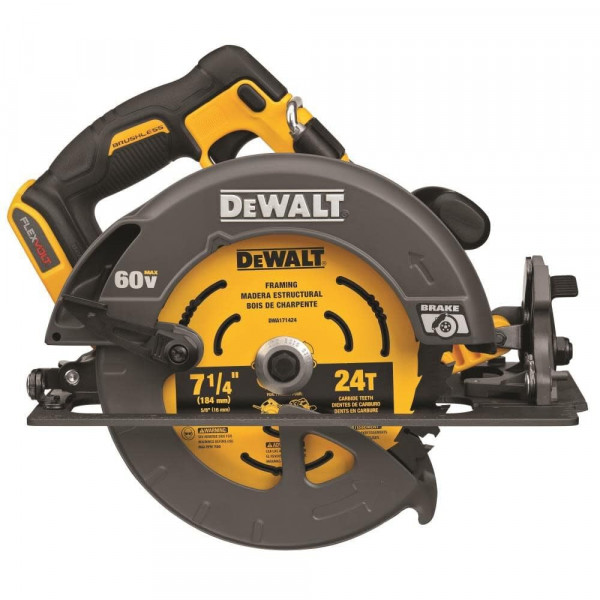 DEWALT FLEXVOLT 60V MAX* Sierra circular con freno, 7-1/4 pulgadas, solo herramienta (DCS578B)