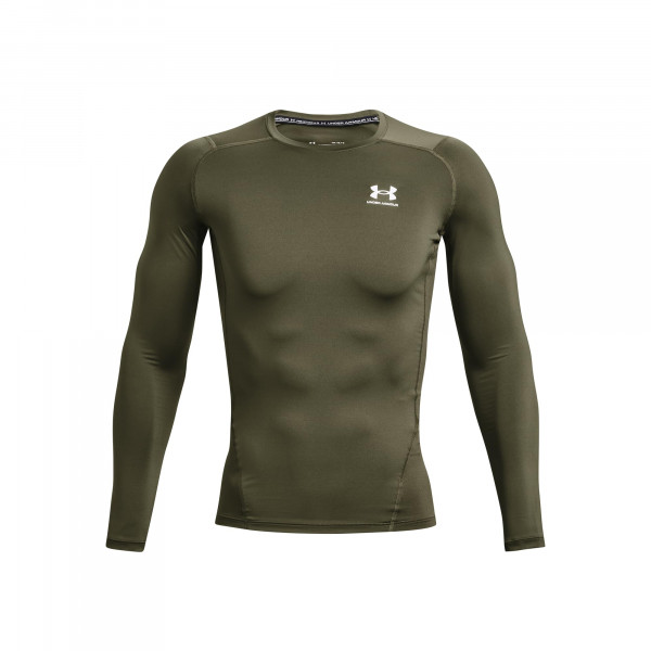 Under Armour Armour HeatGear Camiseta de compresión de manga larga para hombre, (390) Marine OD Green / / White, Medium