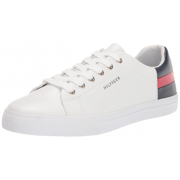 Tommy Hilfiger Laddin, Zapatillas para Mujer, Blanco/Rojo/Deep Baltic, 6