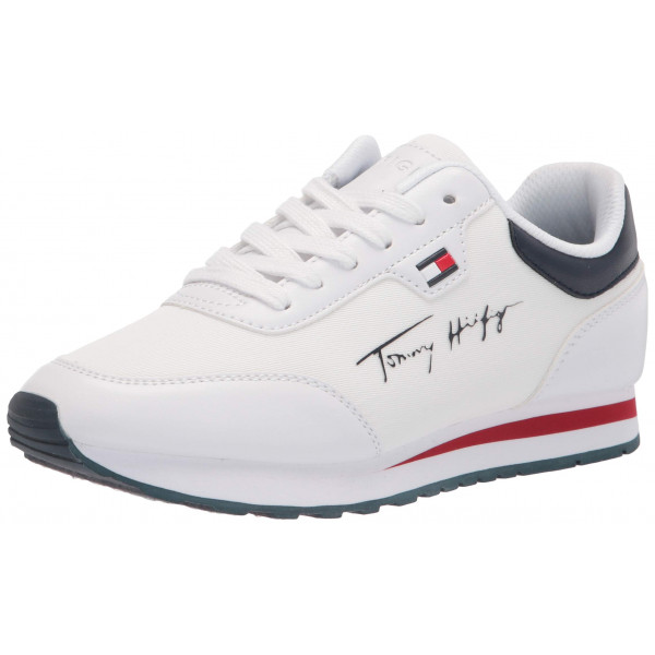 Tommy Hilfiger Laces, Zapatillas Mujer, Blanco/Blanco/Azul Marino, 9