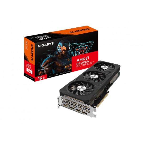 Tarjeta gráfica GIGABYTE Radeon RX 7600 XT Gaming OC 16G, 3 ventiladores WINDFORCE 16GB 128-bit GDDR6, tarjeta de vídeo GV-R76XTGAMING OC-16GD