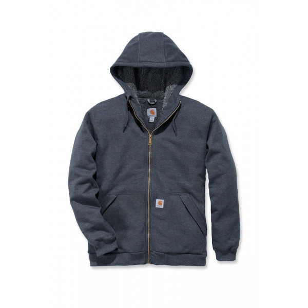 Carhartt Sudadera con Capucha Rd Rockland con Forro Sherpa (Grande y Alto) para Hombre, Carbon Heather, X-Large Tall US