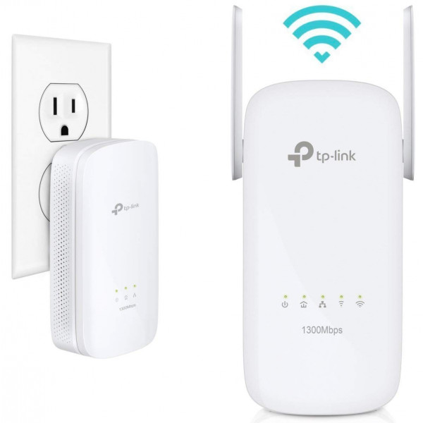 TP-Link AV1300 Powerline WiFi Extender (TL-WPA8630 KIT) - Adaptador Powerline con WiFi de doble banda AC1350, puerto Gigabit, 2X2 MIMO con Beamforming, Plug&Play, ahorro de energía, ideal para Smart TV