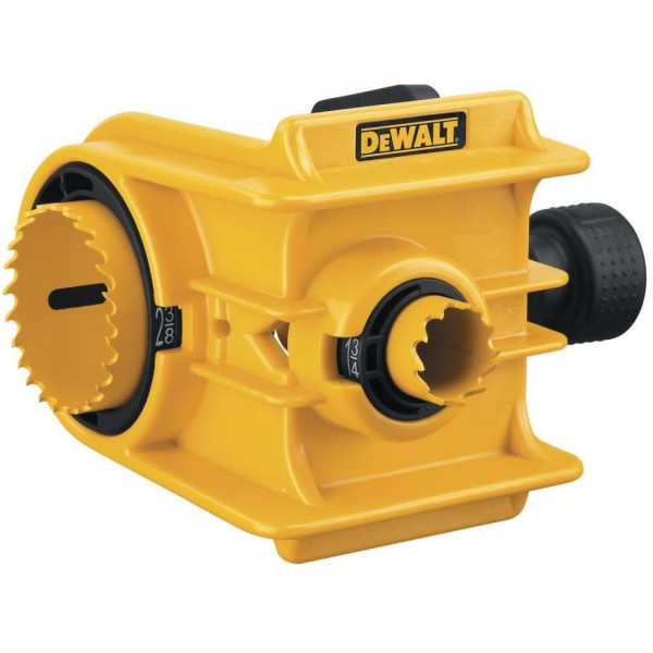 DEWALT Kit de instalación de cerradura de puerta, diseño de abrazadera en C, para puertas de metal o madera, 2 casquillos ajustables, fácil instalación (D180004)