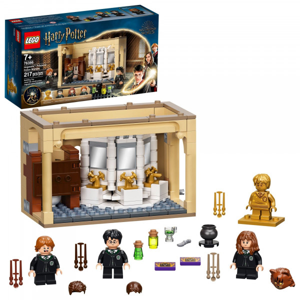 LEGO Harry Potter Hogwarts: Error de poción multijugos 76386 Baño de Myrtle la Llorona con minifiguras de Ron Weasley y Hermione Grainger, idea de regalo para nietos con minifigura dorada de Harry Potter