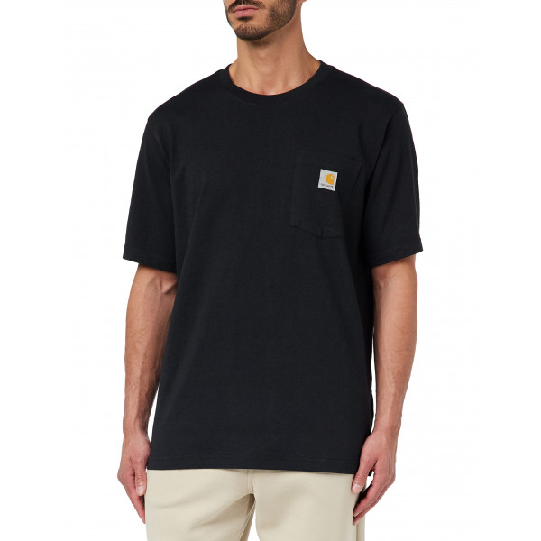 Camiseta de bolsillo de peso corto de peso corto de Fit de Fit Carhartt para hombres (también disponible en Big & Tall), Black, X-Large