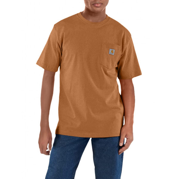 Camiseta de bolsillo de pescado de peso corto de Fit de Fit de Men Fit Carhartt (también disponible en Big & Tall), Brown, X-Large