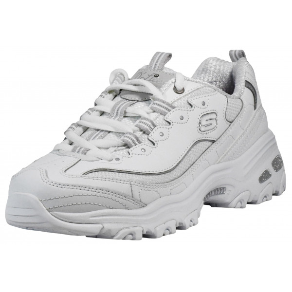 Skechers Women's D'Lites más grande de ventilador de admiradores, blanco, 7.5 m EE. UU.