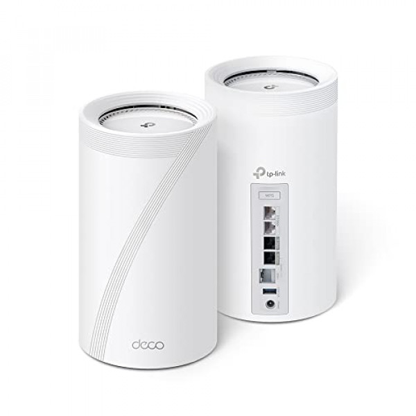 TP-Link DECO BE33000 Sistema de malla WiFi 7 Wifi 7 (DECO BE95) para una cobertura doméstica completa de hasta 7800 pies cuadrados con antenas inteligentes impulsadas por IA, 10 g de puertos Ethernet multi-gig, reemplaza el enrutador y el extender (2-paqu