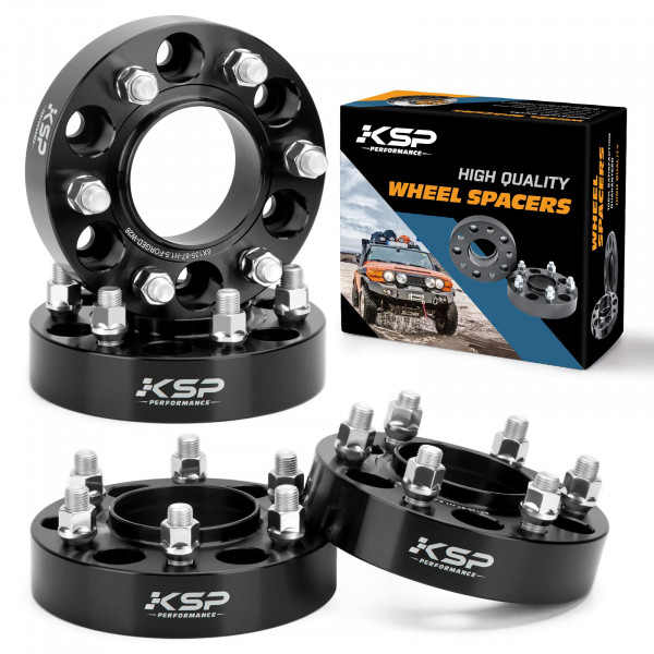 Ksp 6x135 a 6x135 espaciadores de ruedas para F150, 1,5 pulgadas 38 mm Hubcentric 6 Adaptadores de ruedas de Lug para Expedición 2015-2025 F150, Navegador con pernos M14x1.5 y 87.1 mm de cubo, 4PCS negro